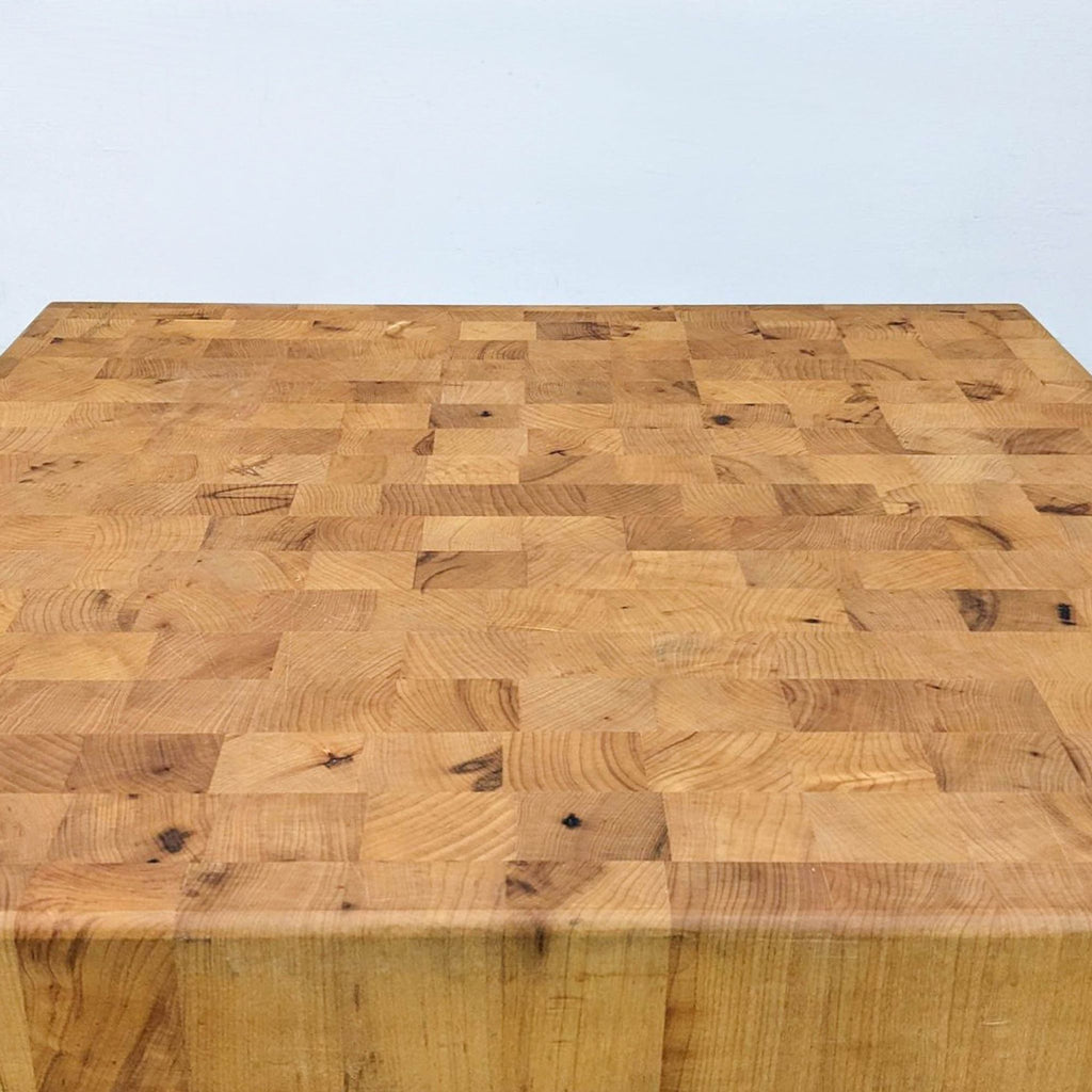 Close-up of Boos Block end-grain hard rock maple surface.