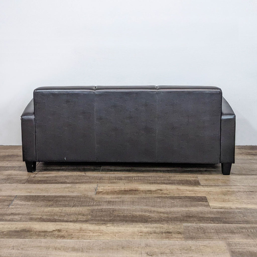 Compact Leather Look Sofa