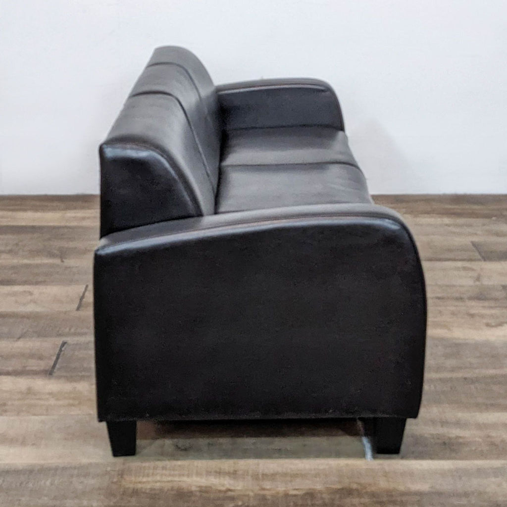 Contemporary Leather Look Loveseat