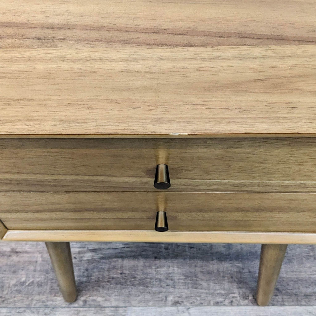 Two Drawer Mid-Century Nightstand