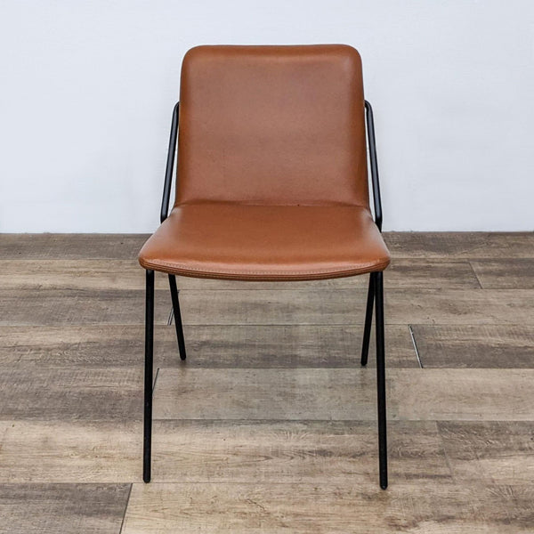 Front view of Reperch dining chair with vegan leather seat.
