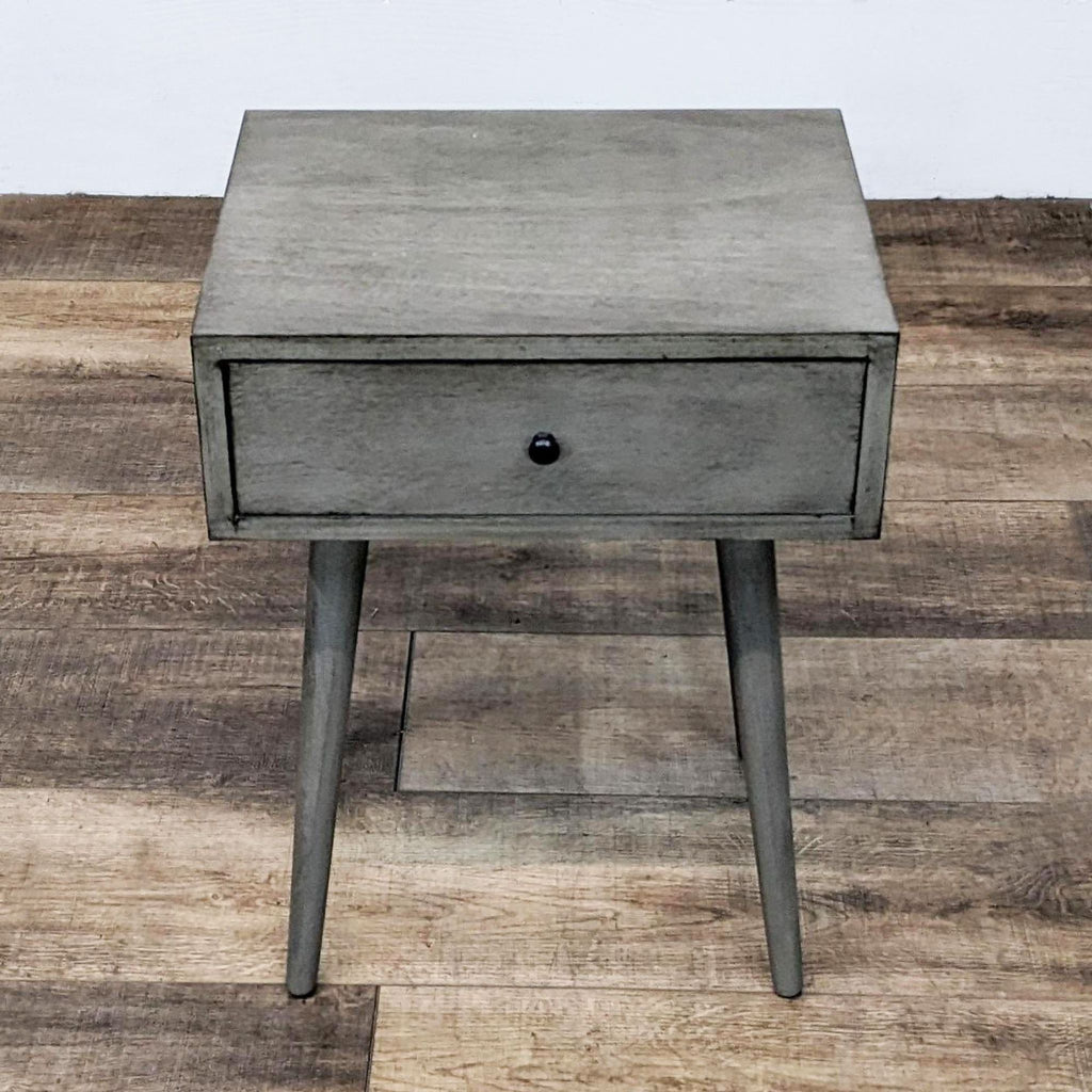 One Drawer Mid-Century Nightstand