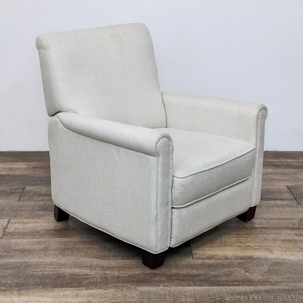 Pottery Barn Irving Upholstered Roll Arm Recliner