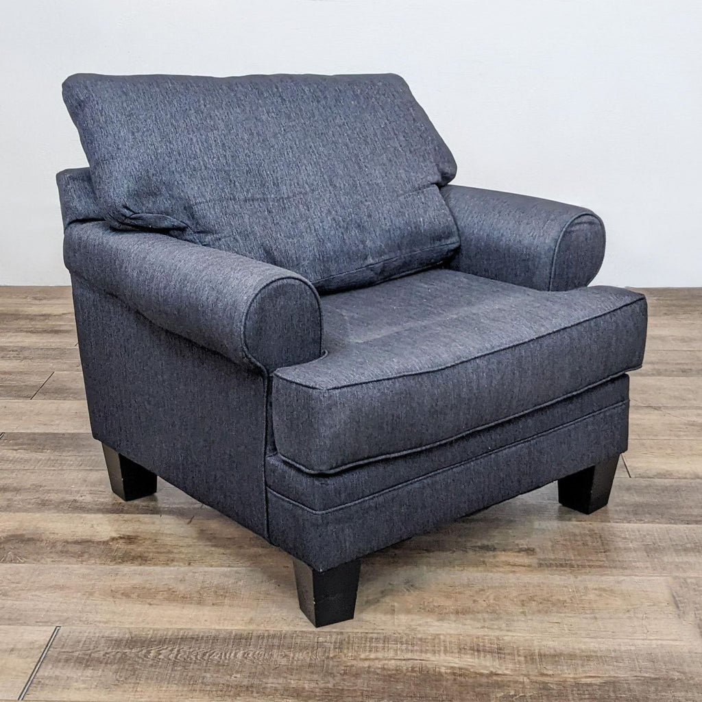 Contemporary Upholstered Lounge Chair and Ottoman