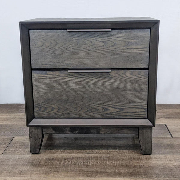Crown Mark end table with closed drawers, featuring a sleek dark wood finish.