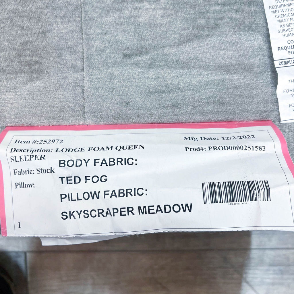 Living Spaces Lodge Foam Sleeper Sofa