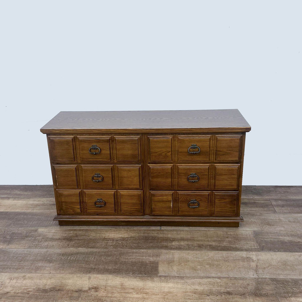 Vintage Reperch 6-drawer double dresser with raised panel fronts from Ward Furniture.