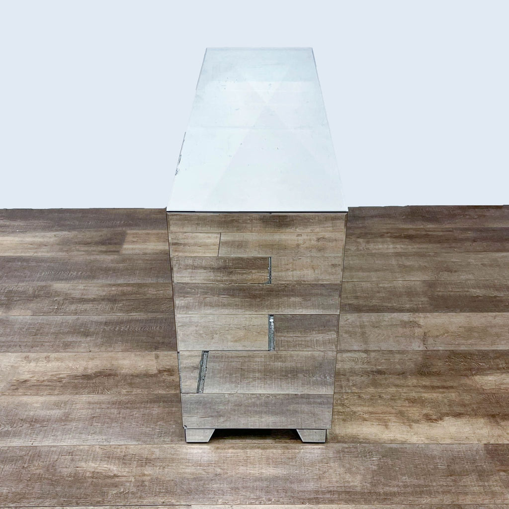 Top view showcasing the dresser’s mirrored surface and elegant craftsmanship.