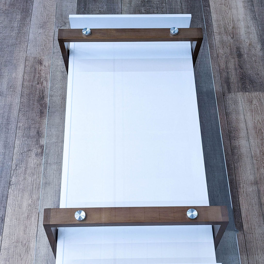 Glass Top Coffee Table with Shelf