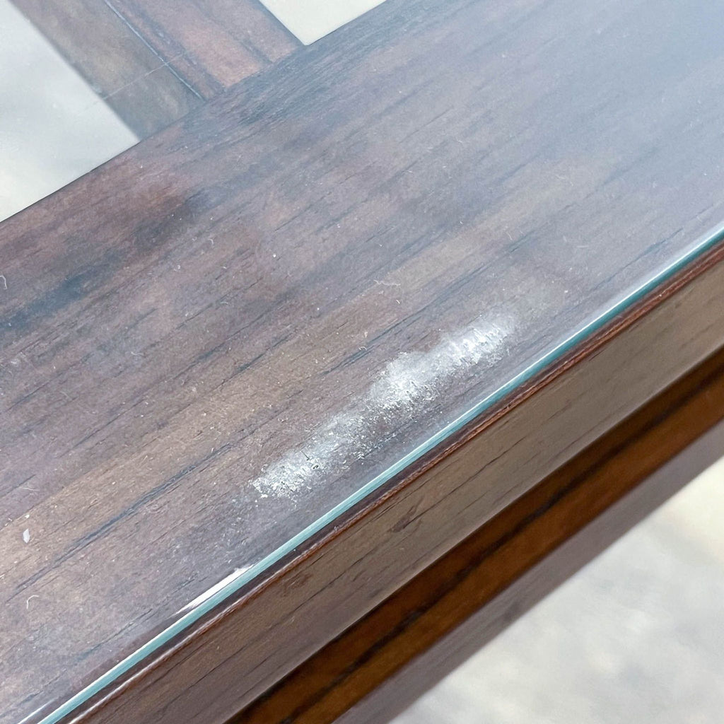 Geometric Wood and Glass Table