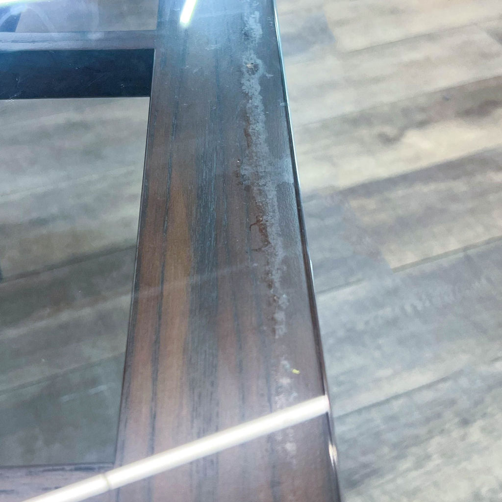 Geometric Wood and Glass Table