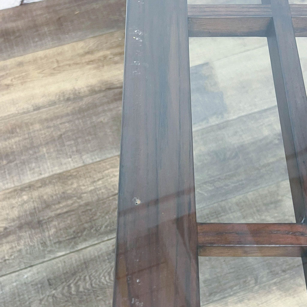 Geometric Wood and Glass Table