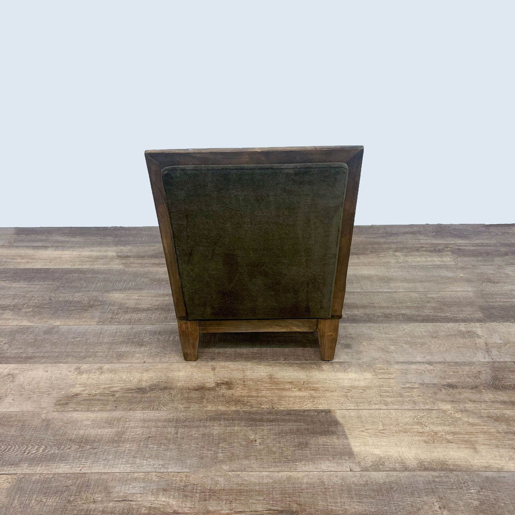 Transitional Wood and Velvet Slipper Chair