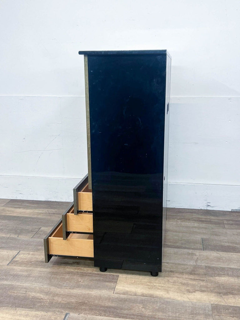 Art Deco Burl Wood Cabinet with Drawers