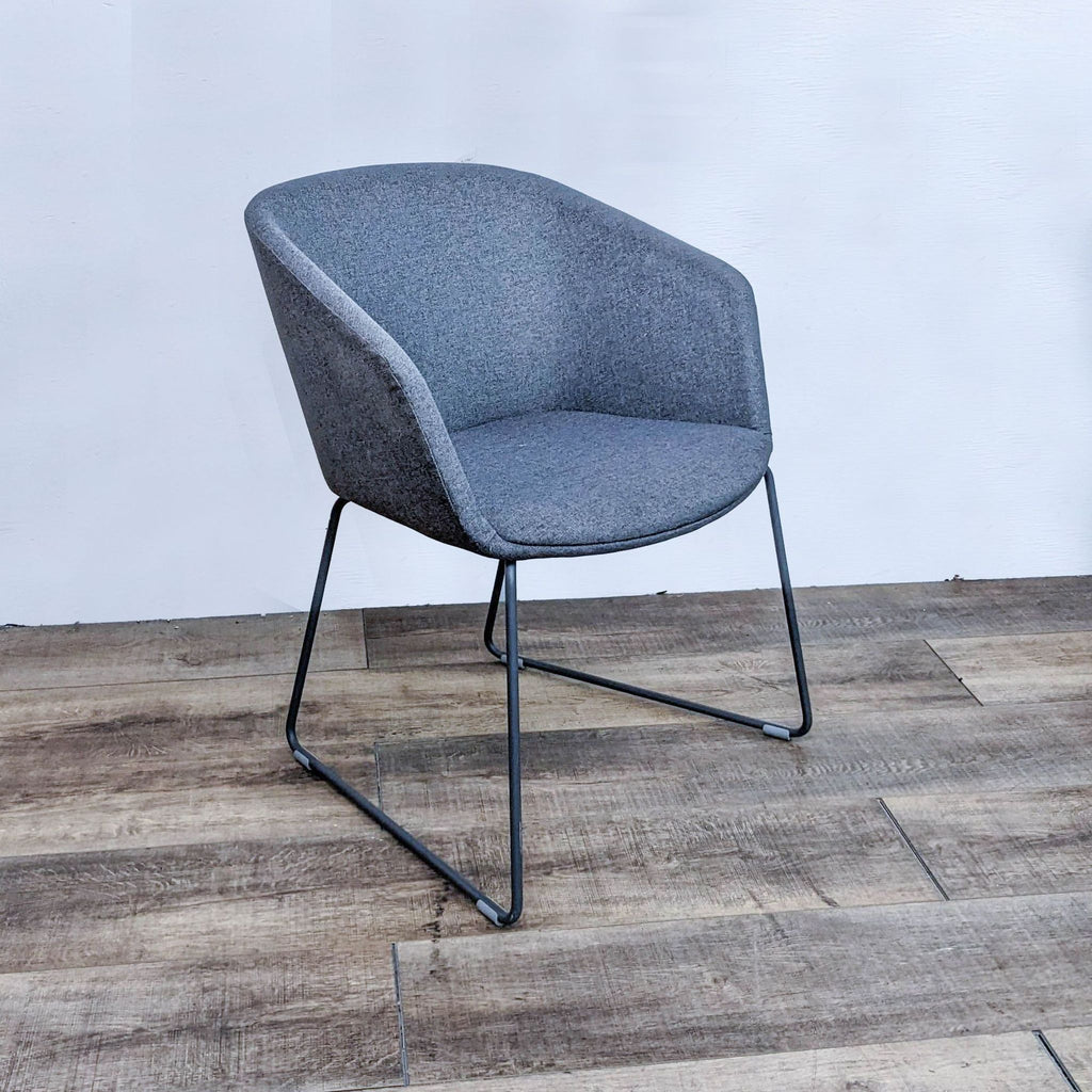 Poppin Dark Gray Pitch Sled Chair