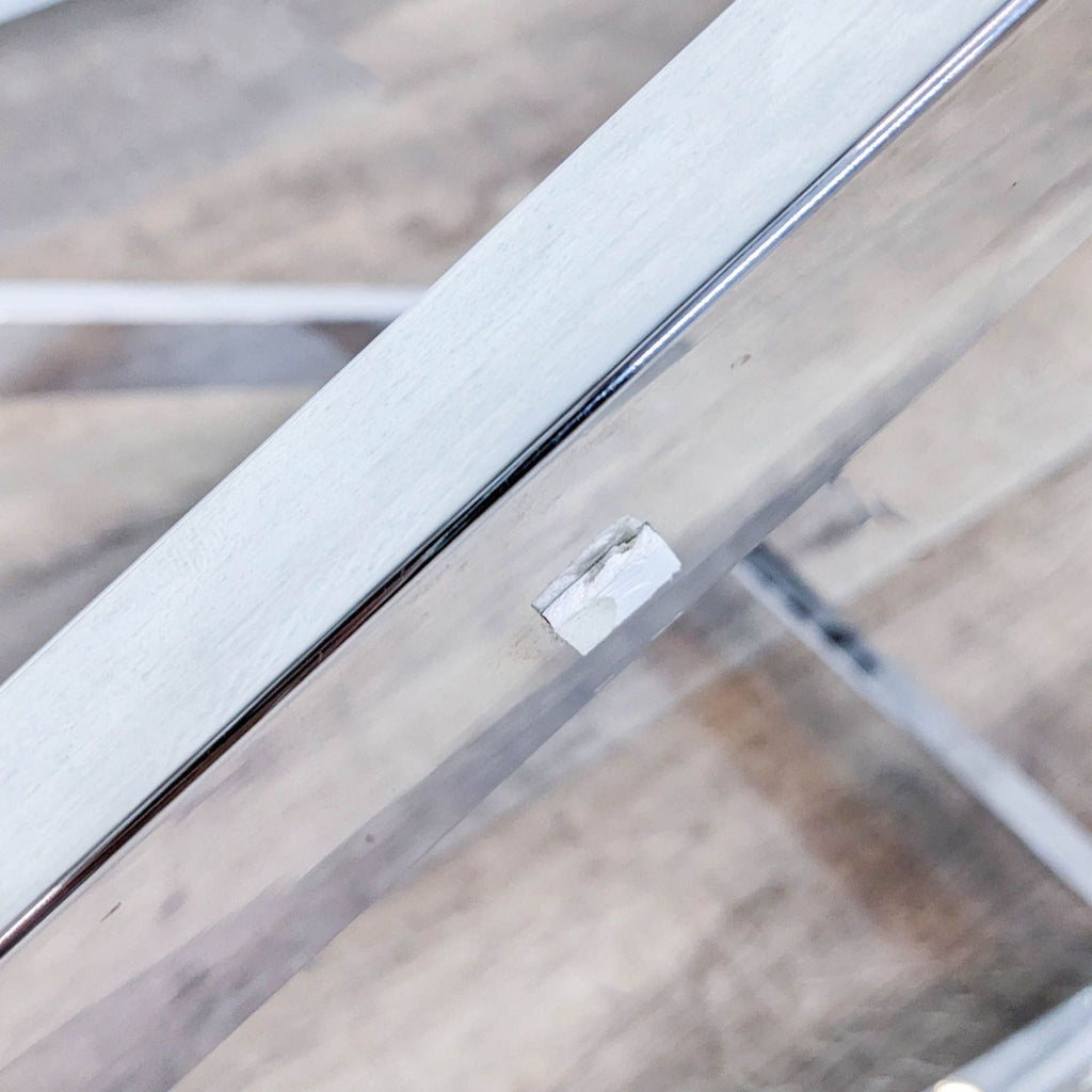 Metal X Base Glass Top Console Table