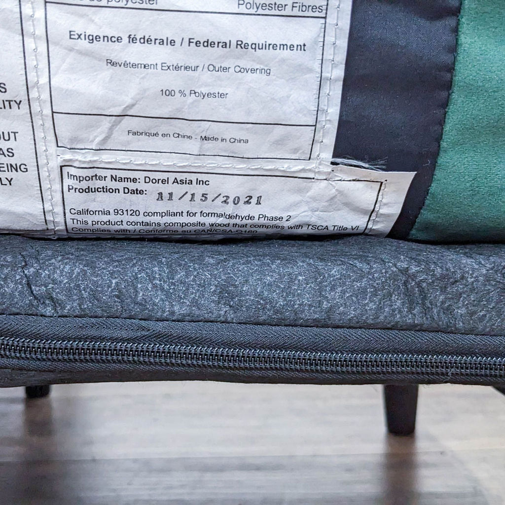 Dorel Green Convertible Sofa Sectional With Chaise