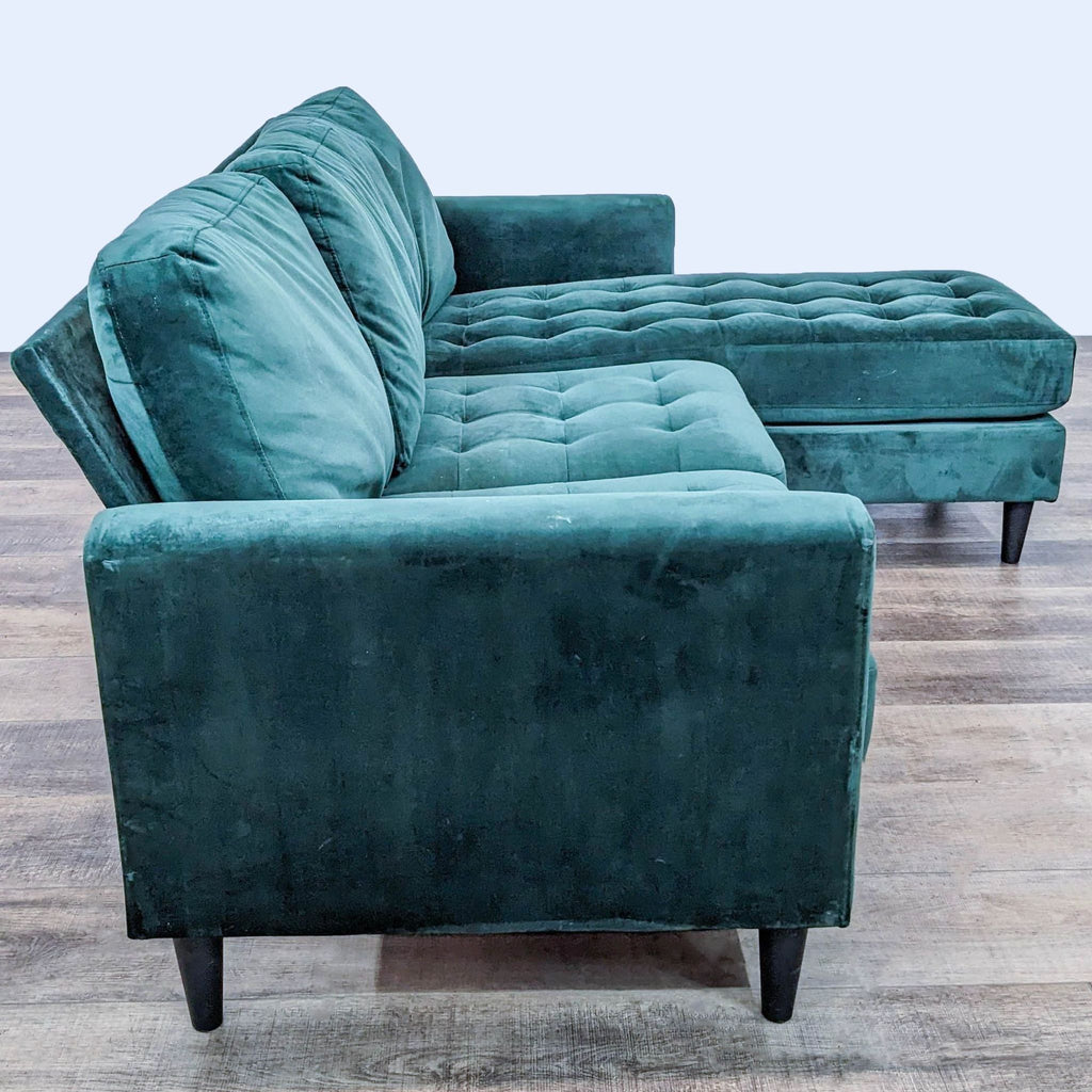 Dorel Green Convertible Sofa Sectional With Chaise
