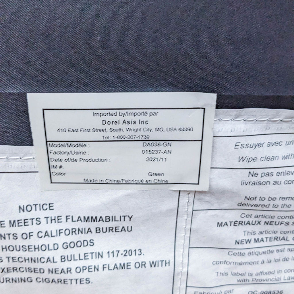 Dorel Green Convertible Sofa Sectional With Chaise