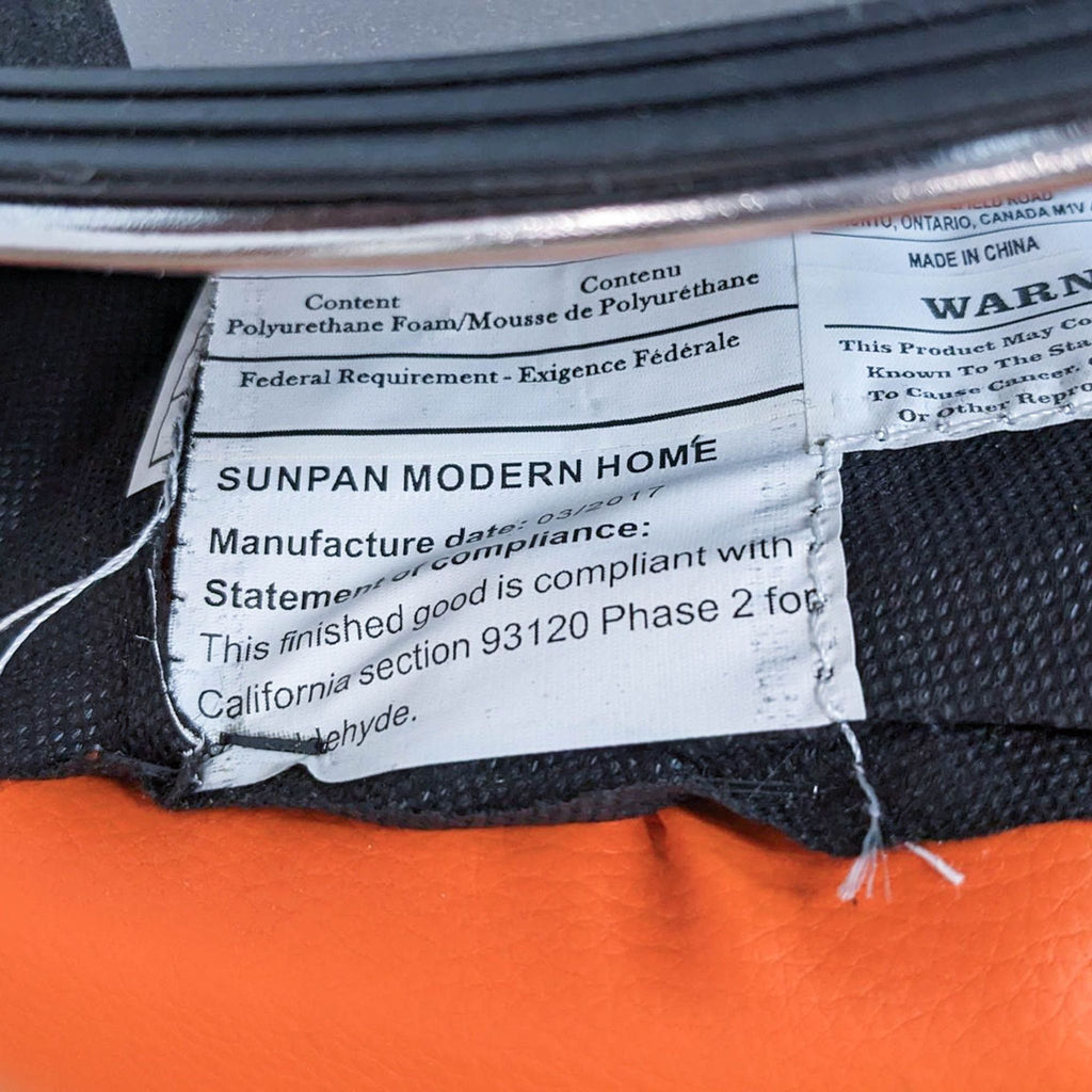 Sunpan Orange Ottoman