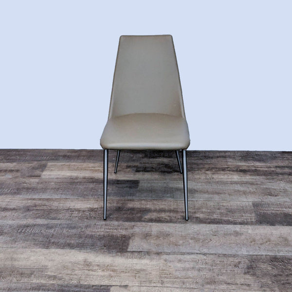 Front view of Whisp dining chair in leatherette with chrome legs by Zuo Modern.