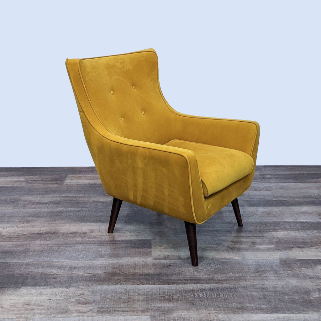 Mid-Century Modern  Inspired Velvet Lounge Chair