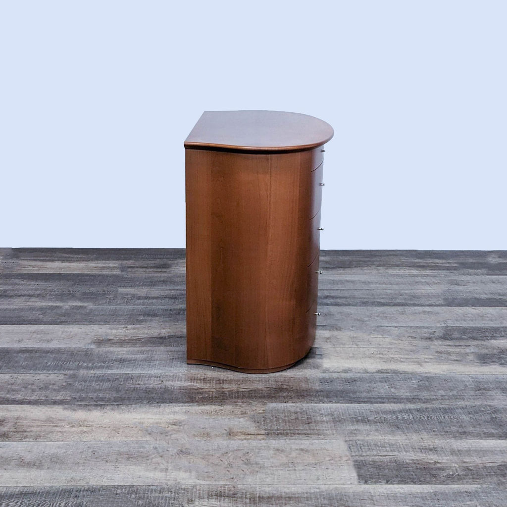 Curved Front Cherry Wood Dresser
