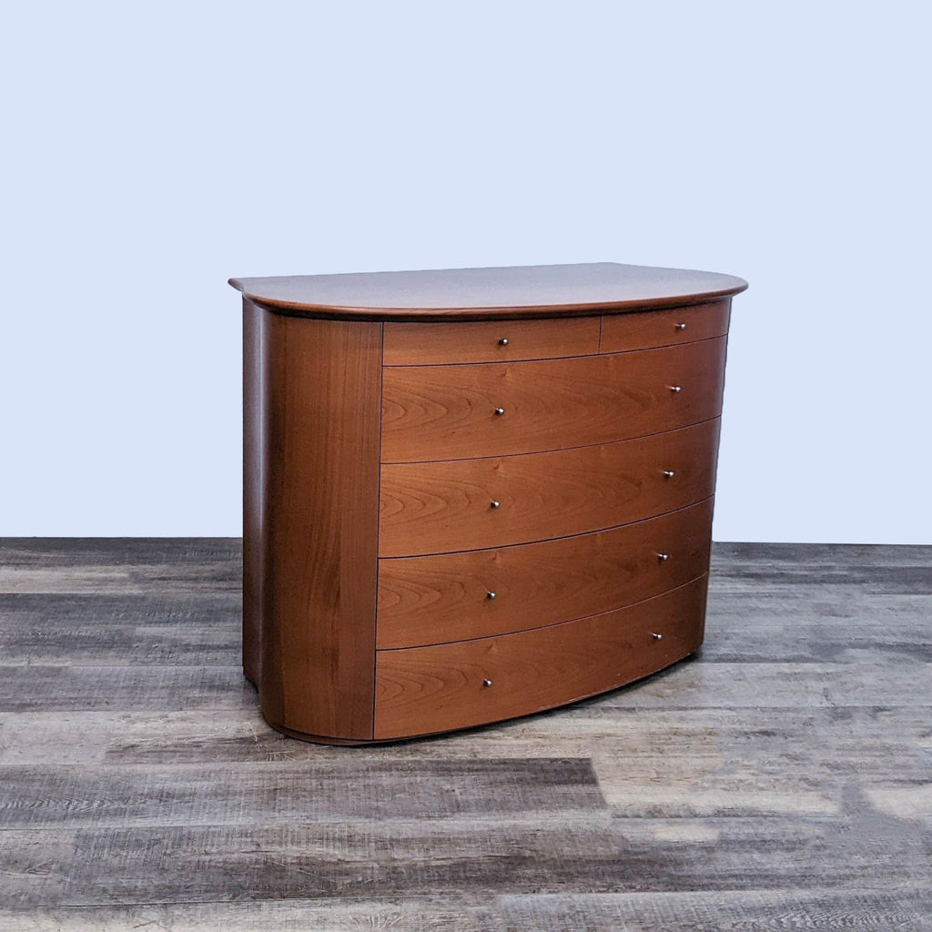 Curved Front Cherry Wood Dresser