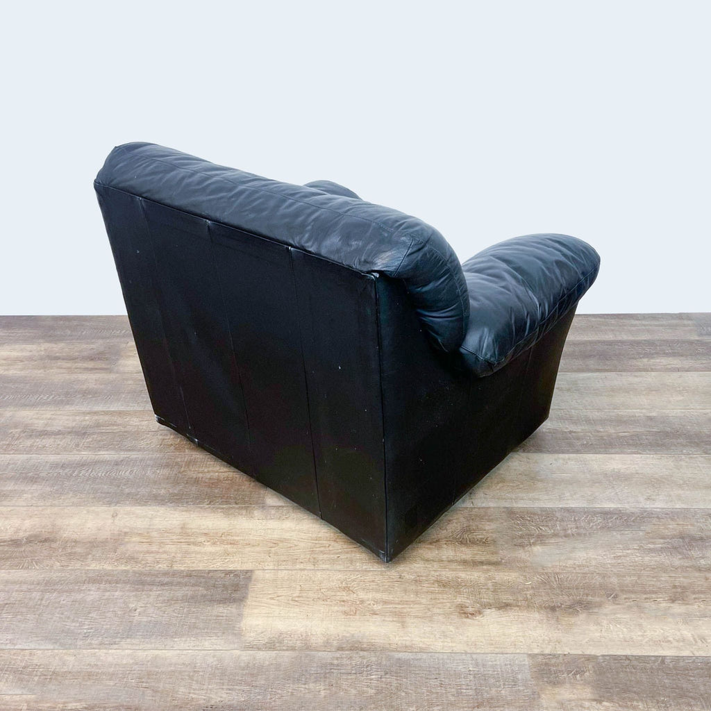 Plush Black Leather Armchair