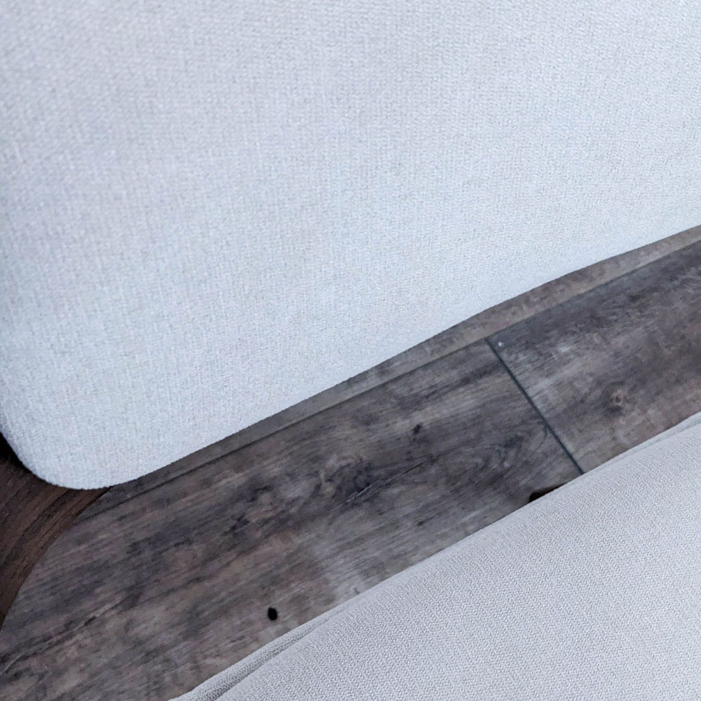 Close-up of Santorini Sand fabric upholstery on the Cyprus dining chair by New Pacific Direct.