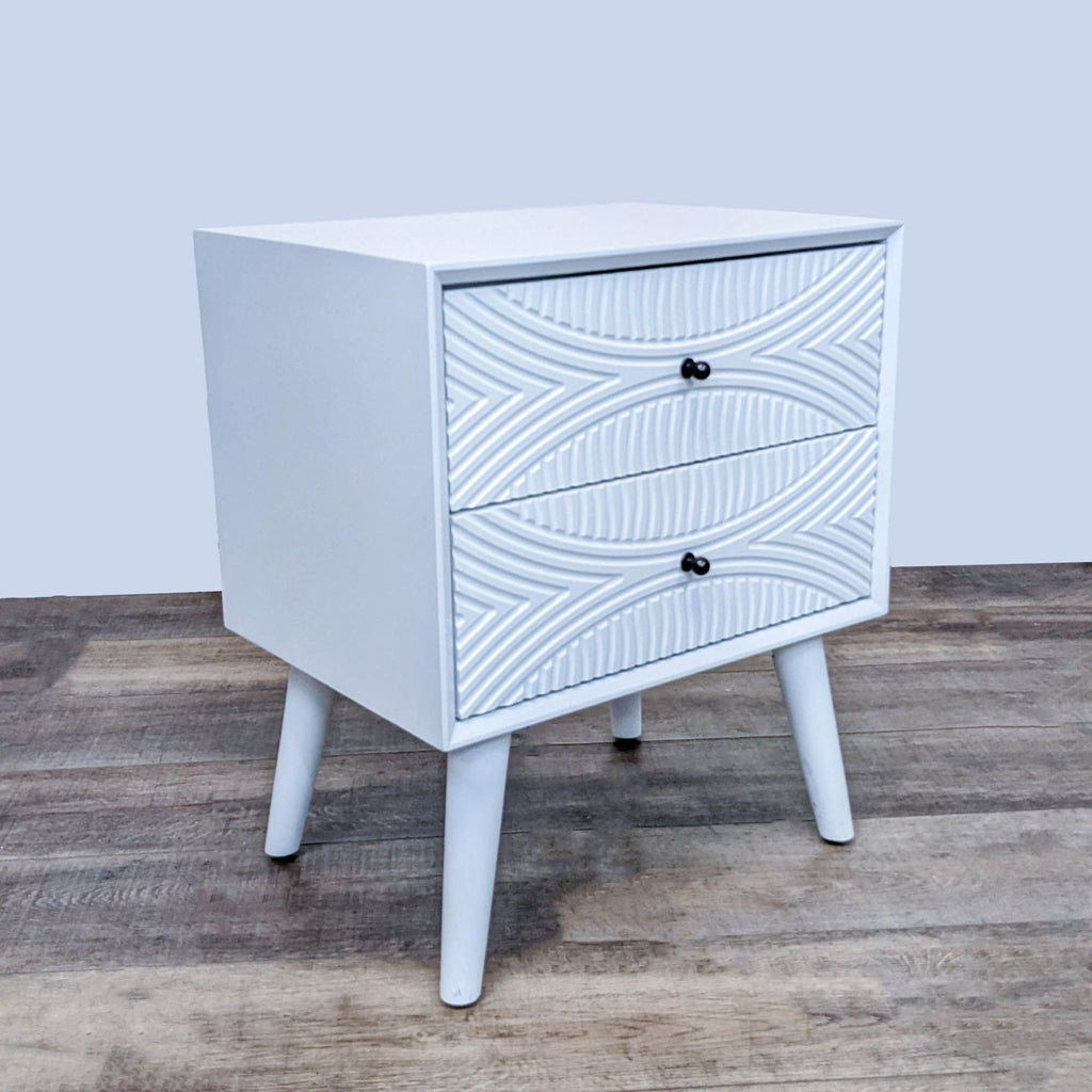 Two Drawer Textured Nightstand