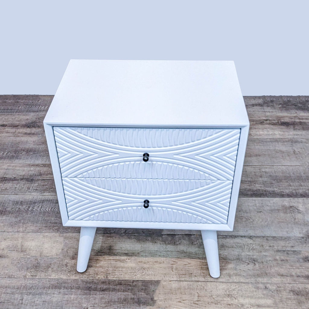 Two Drawer Textured Nightstand