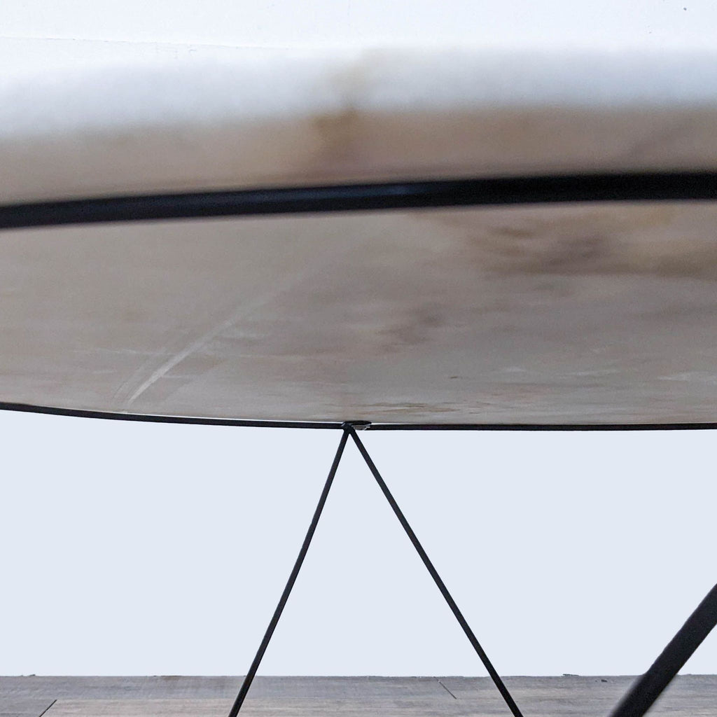 Stone Top Coffee Table with Metal Geometric Base