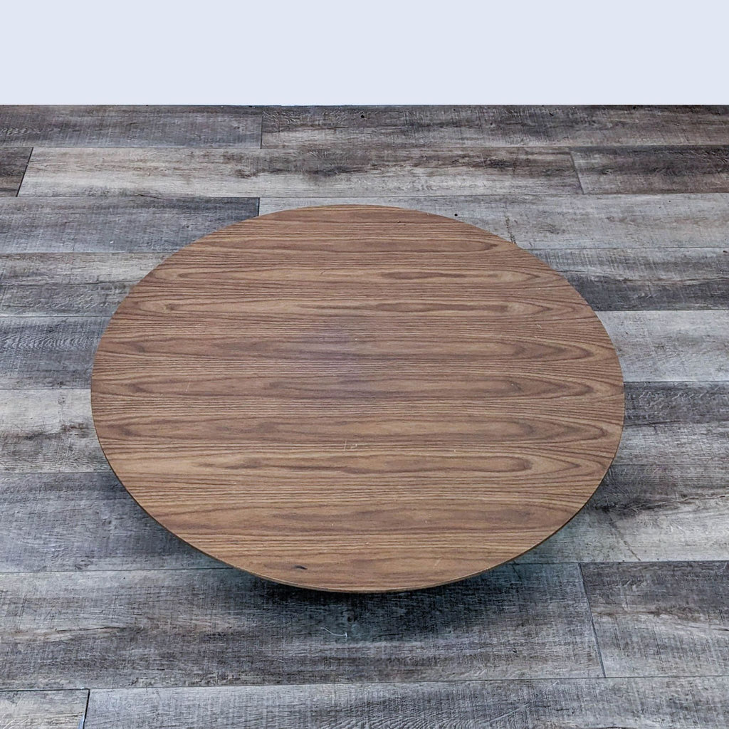 Wood Top Coffee Table Metal Geometric Base