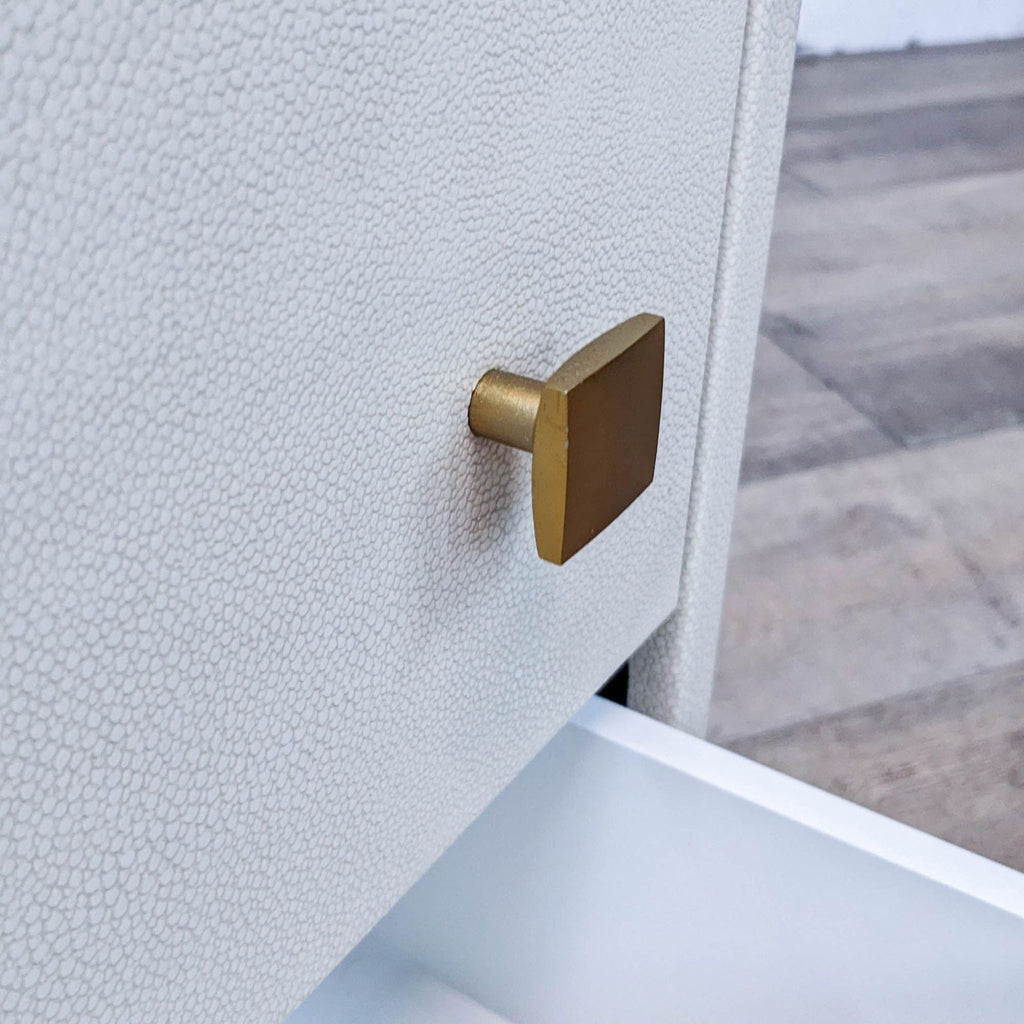 CB2 Two Drawer Ivory Shagreen Nightstand