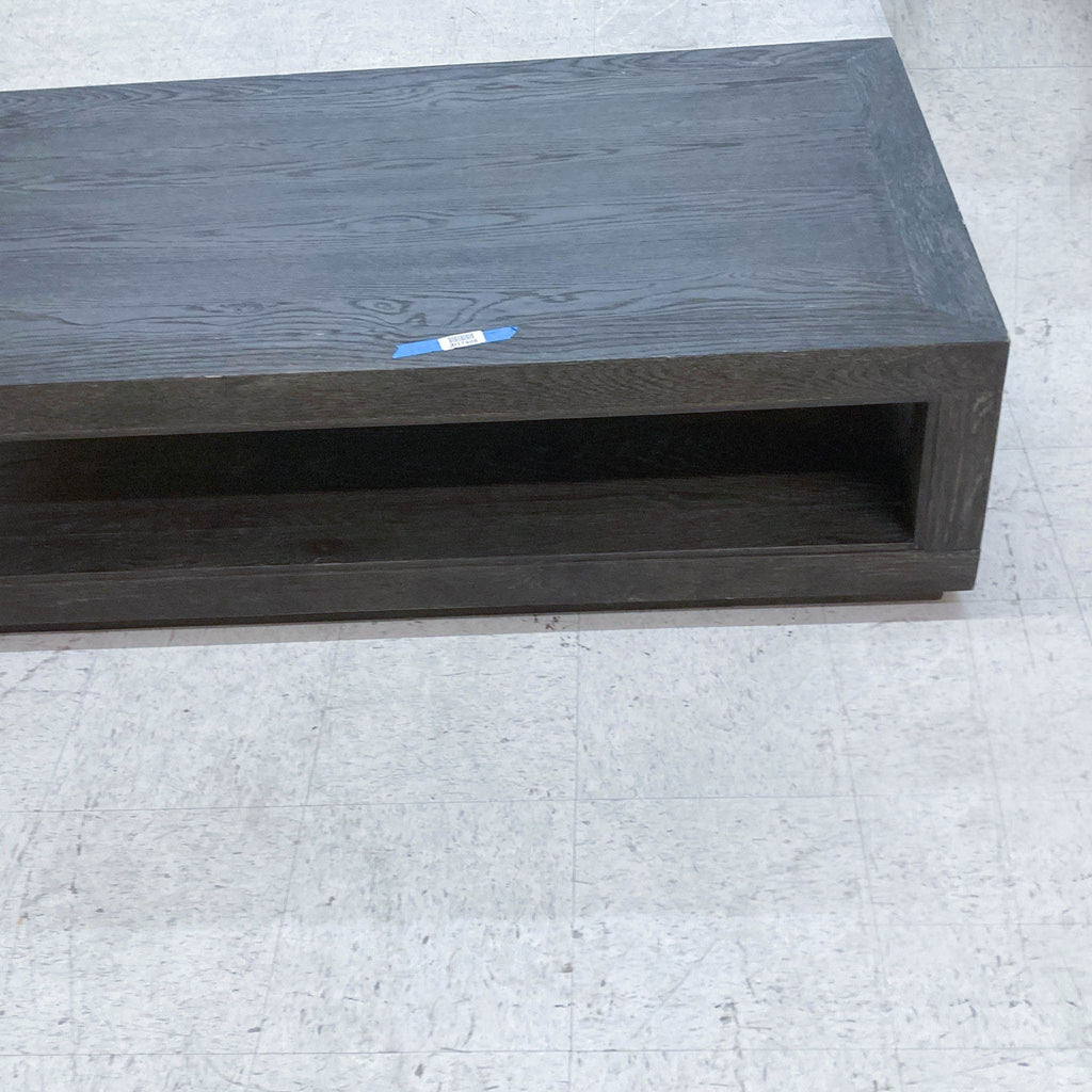 Restoration Hardware Black Oak Coffee Table with Shelf