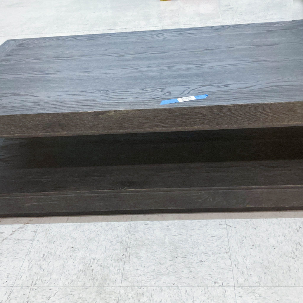 Restoration Hardware Black Oak Coffee Table with Shelf