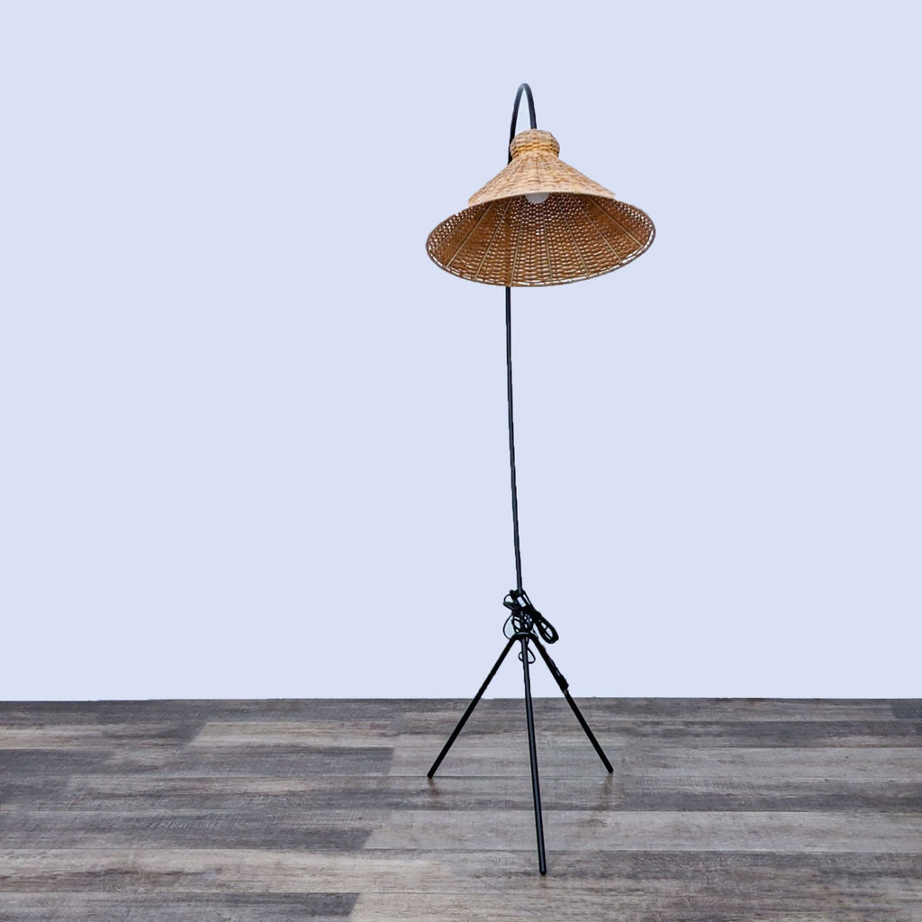 Crate & Barrel L'Union Black Metal Arc Floor Lamp