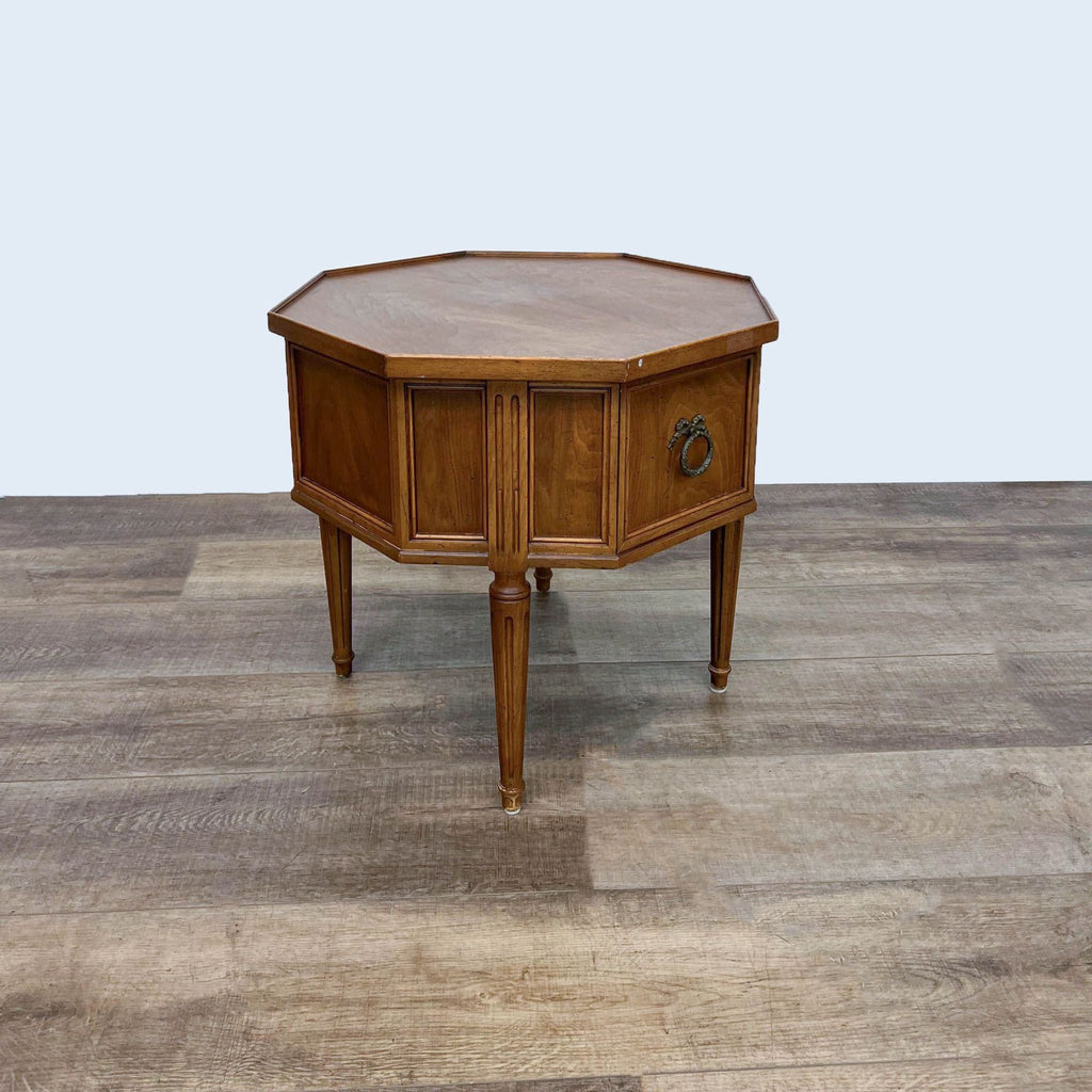 Vintage Octagon One Drawer End Table