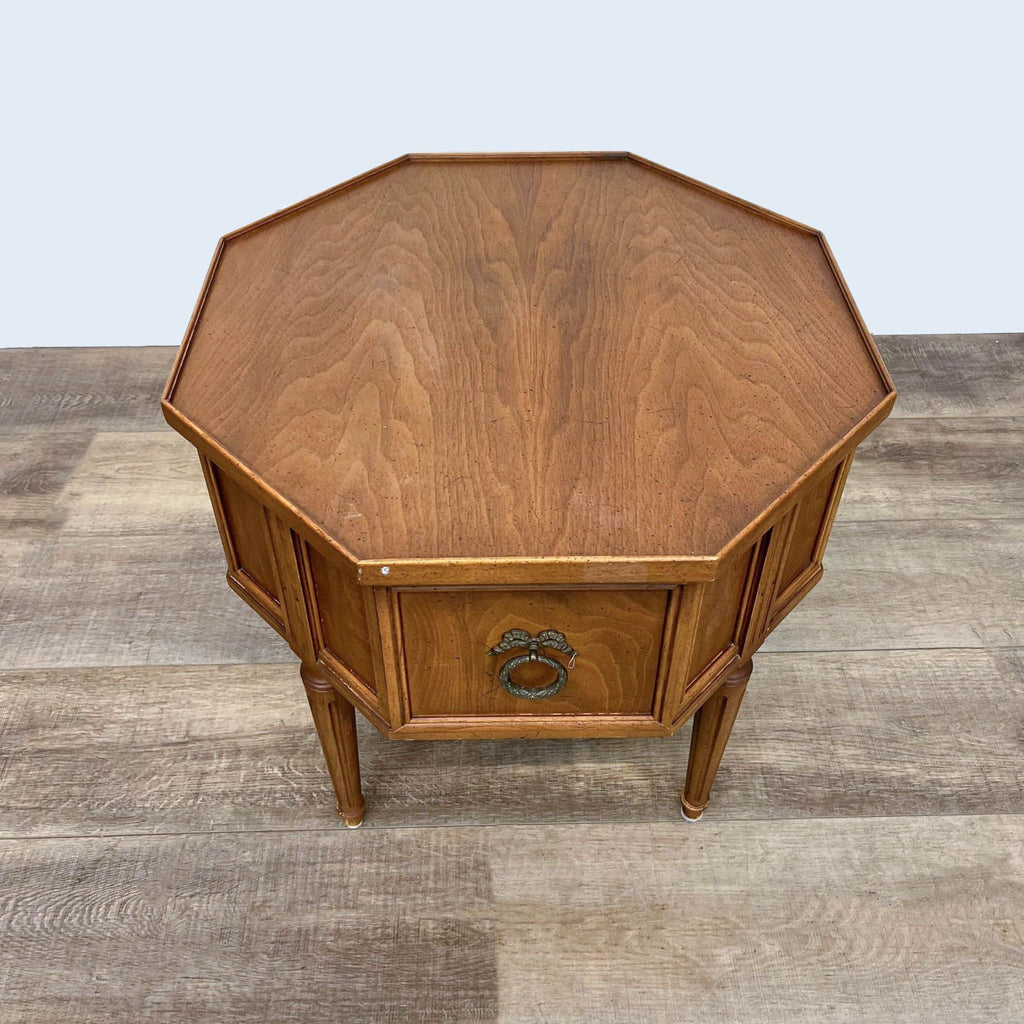 Vintage Octagon One Drawer End Table