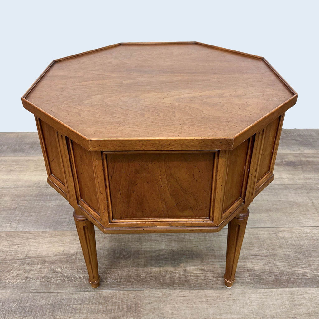 Vintage Octagon One Drawer End Table