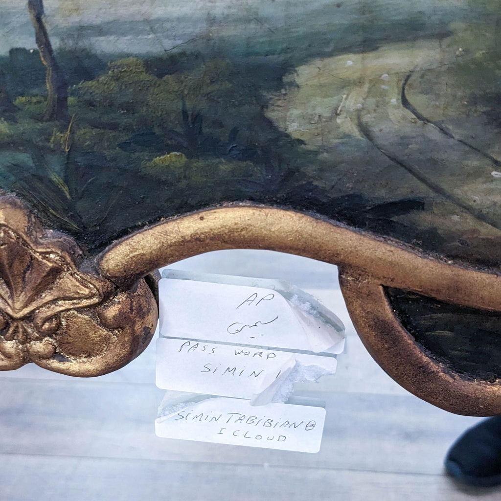 Gilt Wood Hand Painted Mirror
