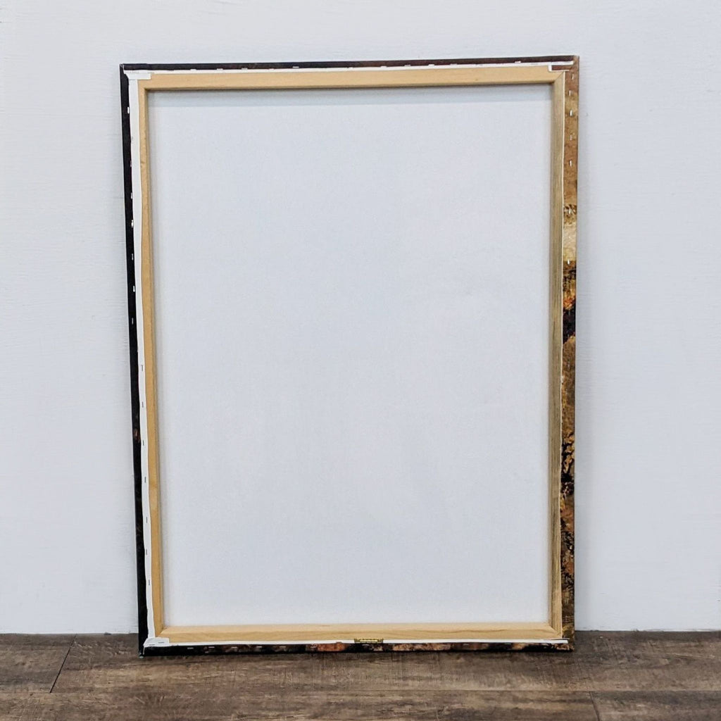 Back view of a framed abstract canvas art piece by Reperch, showing wooden stretcher bars.