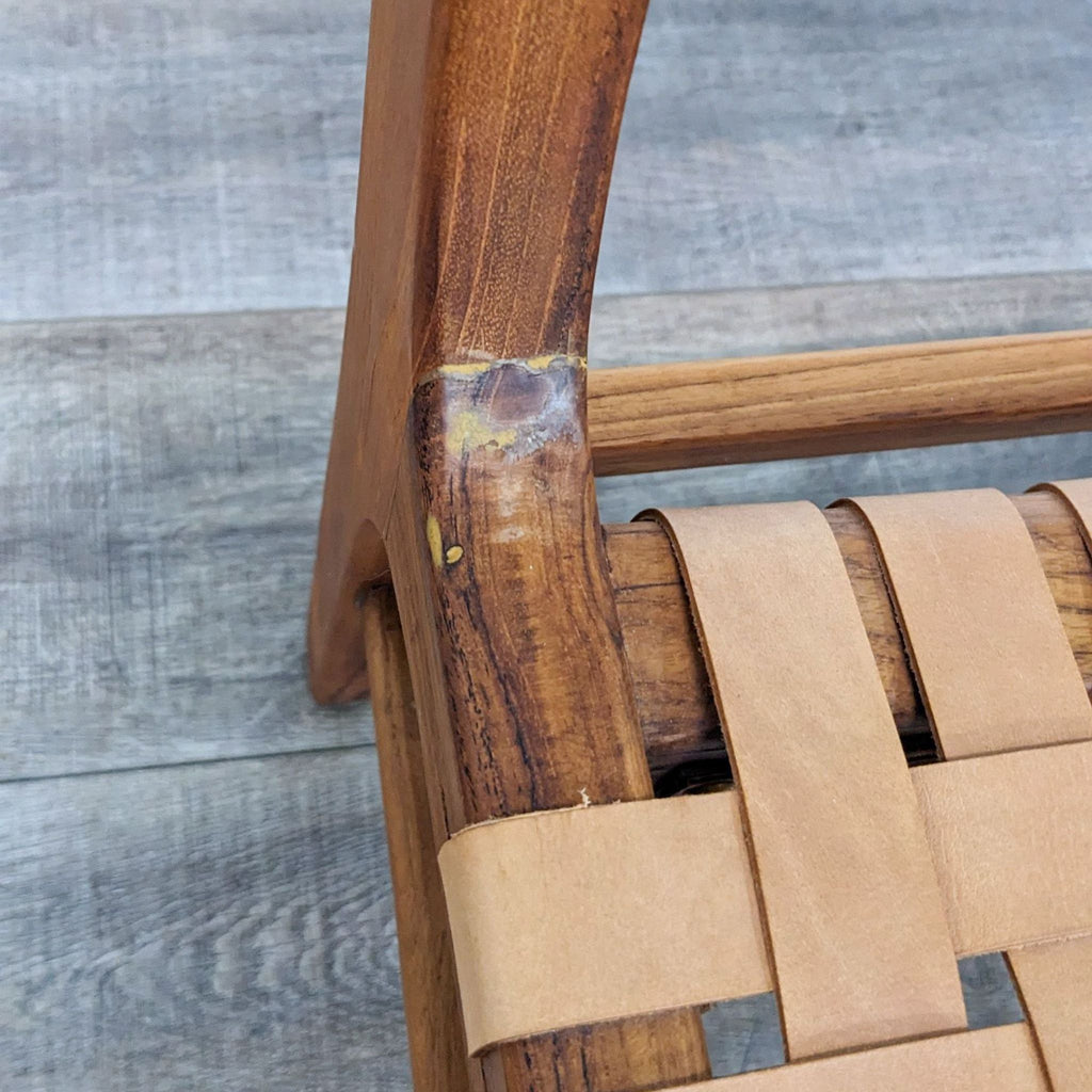 Teak Me Home Teak and Leather Dining Chair