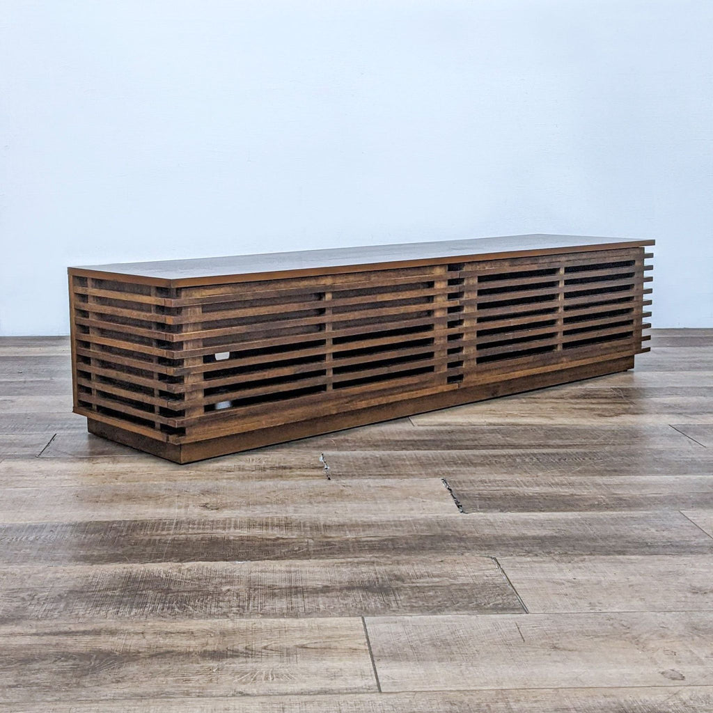 Zuo Modern entertainment center featuring sleek Scandinavian design and solid wood construction.