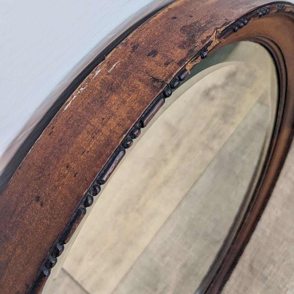 Traditional Wood Frame Oval Mirror