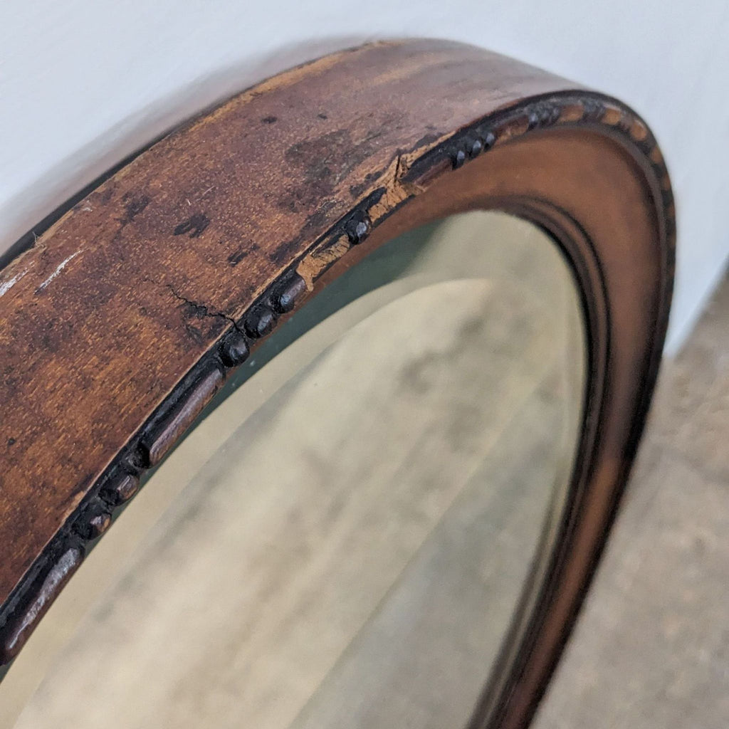 Traditional Wood Frame Oval Mirror