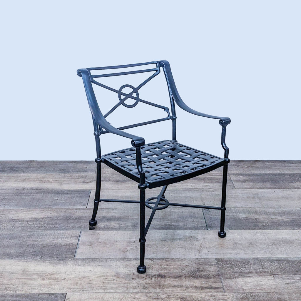 the [ unused0 ] chair is made of cast iron and has a black finish.
