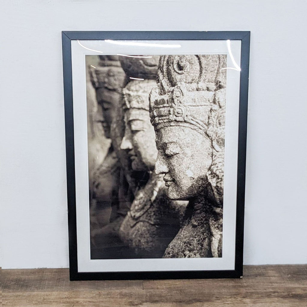 Framed print of stone statues from Bali by Keith Levit.