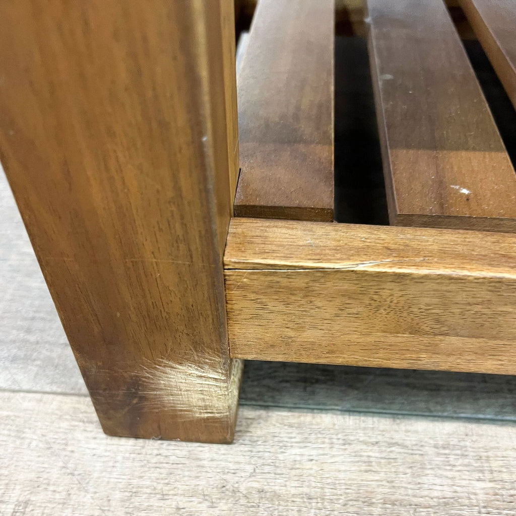 Wood Coffee Table with Slatted Shelf